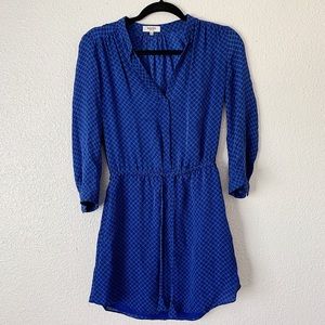 Aritzia Babaton Bennett blue Printed Silk Dress